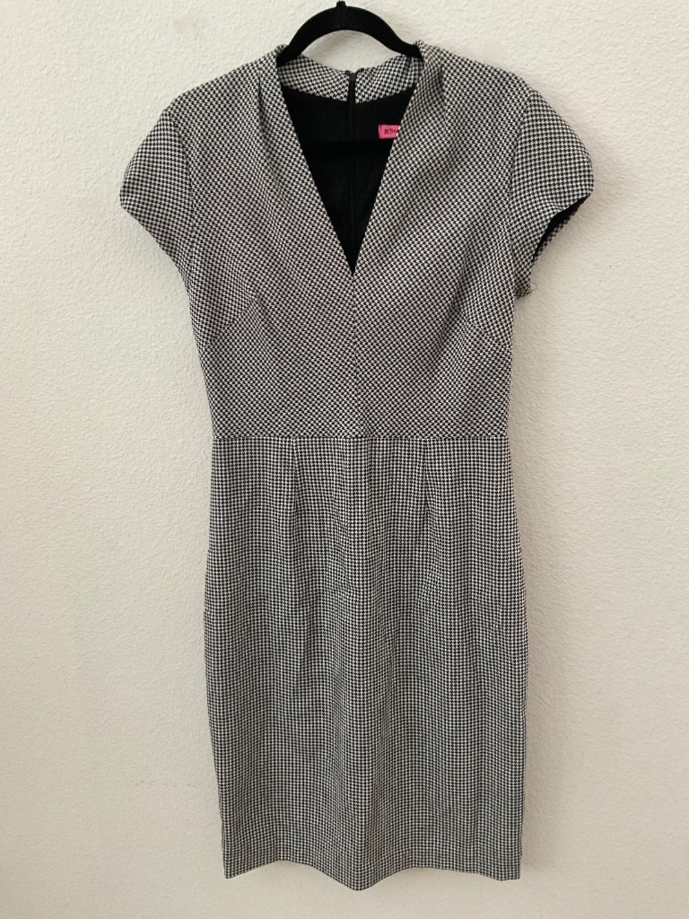 Betsey Johnson Houndstooth Black and White Knee Length Dress Size 10